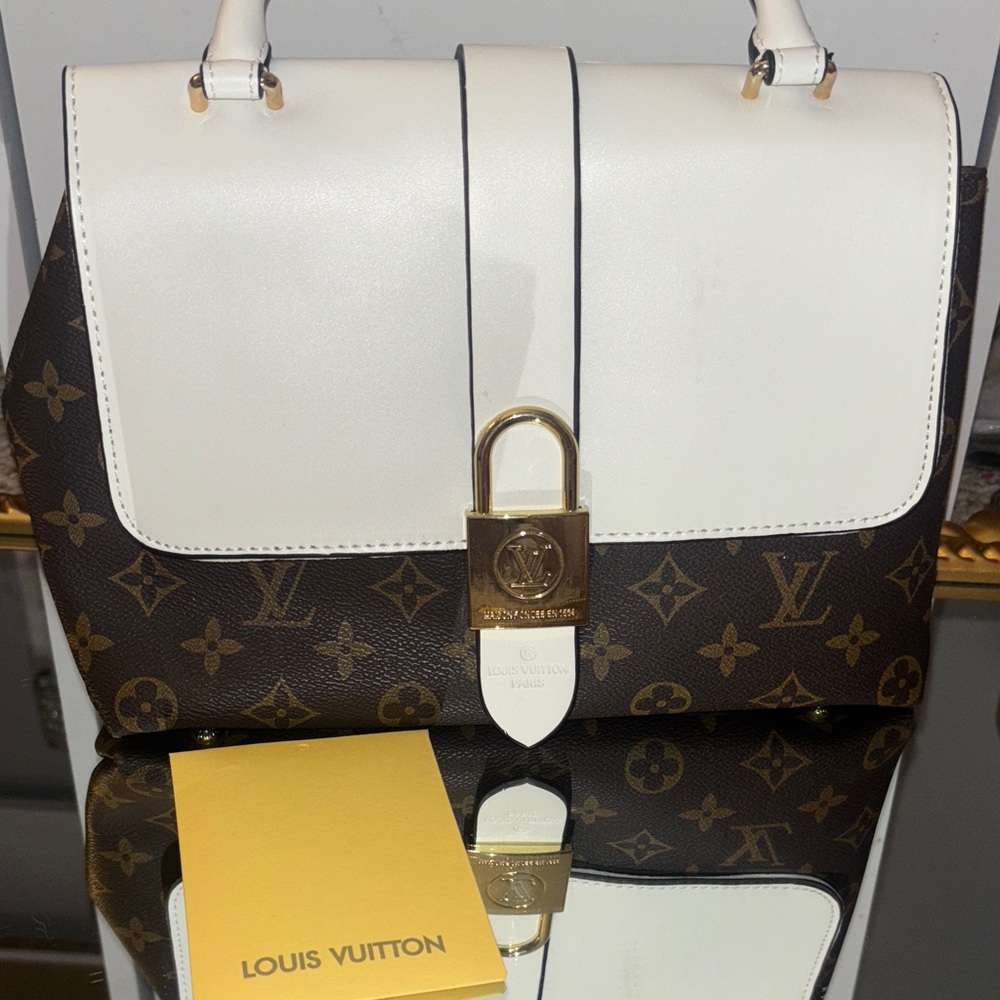 Louis Vuitton Monogram White and Brown Satchel